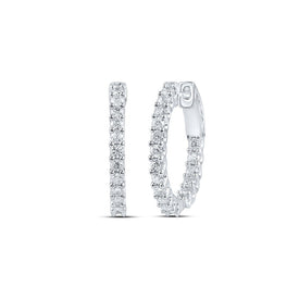 Dazzling Diamond Brilliance: 10kt White Gold Inside Outside Hoop Earrings Top view from the 10Kt White Gold Womens Round Diamond Inside Outside Hoop Earrings 1 1 2 Cttwpin214157 collection by Splendid Jewellery