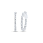 Dazzling Brilliance: 10kt White Gold Diamond Inside Outside Hoop Earrings Top view from the 10Kt White Gold Womens Round Diamond Inside Outside Hoop Earrings 1 Cttwpin218427 collection by Splendid Jewellery