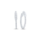 Diamond Elegance: 10kt White Gold Inside Outside Hoop Earrings Top view from the 10Kt White Gold Womens Round Diamond Inside Outside Hoop Earrings 1 2 Cttwpin212945 collection by Splendid Jewellery
