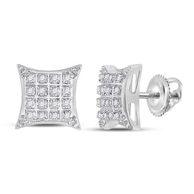 Sparkling Diamond Kite Square Earrings in 10kt White Gold Top view from the 10Kt White Gold Womens Round Diamond Kite Square Earrings 1 10 Cttwpin229961 collection by Splendid Jewellery