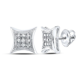 10kt White Gold Diamond Kite Square Earrings: A Mesmerizing Sparkle Top view from the 10Kt White Gold Womens Round Diamond Kite Square Earrings 1 20 Cttwpin80237 collection by Splendid Jewellery