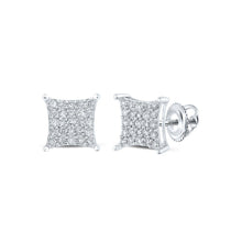 Load image into Gallery viewer, Sparkling Diamond Kite Square Earrings in 10kt White Gold Top view from the 10Kt White Gold Womens Round Diamond Kite Square Earrings 1 4 Cttwpin286881 collection by Splendid Jewellery