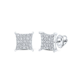 Sparkling Diamond Kite Square Earrings in 10kt White Gold Top view from the 10Kt White Gold Womens Round Diamond Kite Square Earrings 1 4 Cttwpin286881 collection by Splendid Jewellery