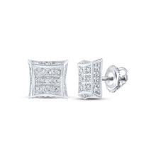 Load image into Gallery viewer, Dazzling Diamond Kite Square Earrings Top view from the 10Kt White Gold Womens Round Diamond Kite Square Earrings 1 6 Cttwpin217718 collection by Splendid Jewellery