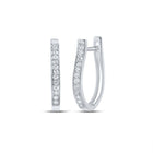 10kt White Gold Diamond Oblong Hoop Earrings - Timeless Elegance in Motion Top view from the 10Kt White Gold Womens Round Diamond Oblong Hoop Earrings 1 4 Cttwpin286328 collection by Splendid Jewellery