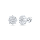 Captivating Octagon Cluster Diamond Earrings in 10kt White Gold Top view from the 10Kt White Gold Womens Round Diamond Octagon Cluster Earrings 7 8 Cttwpin219334 collection by Splendid Jewellery