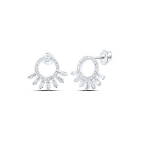 Dazzling Diamond Circle Earrings in 10kt White Gold Top view from the 10Kt White Gold Womens Round Diamond Outline Circle Earrings 1 2 Cttwpin230801 collection by Splendid Jewellery
