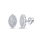 Radiant Brilliance: 10kt White Gold Womens Round Diamond Oval Cluster Earrings 1/5 Cttw Top view from the 10Kt White Gold Womens Round Diamond Oval Cluster Earrings 1 5 Cttwpin217804 collection by Splendid Jewellery