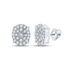 10kt White Gold Oval Diamond Earrings: Captivating Elegance in White Gold Top view from the 10Kt White Gold Womens Round Diamond Oval Earrings 1 2 Cttwpin281754 collection by Splendid Jewellery