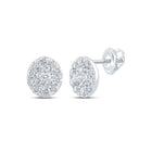 Splendid Jewellery 10kt White Gold Diamond Oval Earrings Top view from the 10Kt White Gold Womens Round Diamond Oval Earrings 1 3 Cttwpin288274 collection by Splendid Jewellery