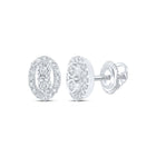 Dazzling Oval Diamond Earrings - 10kt White Gold Sparkle Top view from the 10Kt White Gold Womens Round Diamond Oval Earrings 1 5 Cttwpin213526 collection by Splendid Jewellery