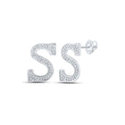 Splendid Jewellery 10kt White Gold Women's Round Diamond S Initial Letter Earrings 1/8 Cttw: Personalized Elegance at Its Finest Top view from the 10Kt White Gold Womens Round Diamond S Initial Letter Earrings 1 8 Cttwpin215072 collection by Splendid Jewellery