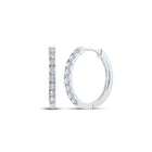Sparkling Diamond Delight Hoop Earrings Top view from the 10Kt White Gold Womens Round Diamond Single Row Hoop Earrings 1 2 Cttwpin229529 collection by Splendid Jewellery
