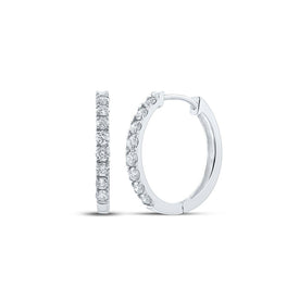 Sparkling Diamond Delight Hoop Earrings Top view from the 10Kt White Gold Womens Round Diamond Single Row Hoop Earrings 1 2 Cttwpin229529 collection by Splendid Jewellery