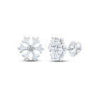 Exquisite Diamond Snowflake Earrings in 10kt White Gold Top view from the 10Kt White Gold Womens Round Diamond Snowflake Fashion Earrings 1 20 Cttwpin214059 collection by Splendid Jewellery