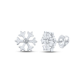 Exquisite Diamond Snowflake Earrings in 10kt White Gold Top view from the 10Kt White Gold Womens Round Diamond Snowflake Fashion Earrings 1 20 Cttwpin214059 collection by Splendid Jewellery