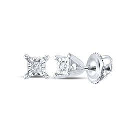Splendid Brilliance: 10kt White Gold Womens Round Diamond Solitaire Earrings Top view from the 10Kt White Gold Womens Round Diamond Solitaire Earrings 1 20 Cttwpin82546 collection by Splendid Jewellery