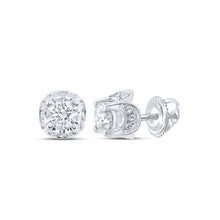 Load image into Gallery viewer, Sparkling Brilliance: 10kt White Gold Round Diamond Solitaire Earrings Top view from the 10Kt White Gold Womens Round Diamond Solitaire Earrings 5 8 Cttwpin212509 collection by Splendid Jewellery