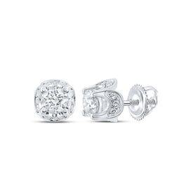 Sparkling Brilliance: 10kt White Gold Round Diamond Solitaire Earrings Top view from the 10Kt White Gold Womens Round Diamond Solitaire Earrings 5 8 Cttwpin212509 collection by Splendid Jewellery