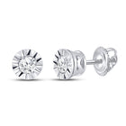 10kt White Gold Illusion-set Diamond Stud Earrings - Timeless Elegance and Brilliance Top view from the 10Kt White Gold Womens Round Diamond Solitaire Illusion Set Stud Earrings 1 10 Cttwpin225846 collection by Splendid Jewellery