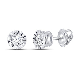 10kt White Gold Illusion-set Diamond Stud Earrings - Timeless Elegance and Brilliance Top view from the 10Kt White Gold Womens Round Diamond Solitaire Illusion Set Stud Earrings 1 10 Cttwpin225846 collection by Splendid Jewellery