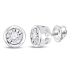 Dazzling 10kt White Gold Diamond Solitaire Stud Earrings  Top View from Splendid Jewellery