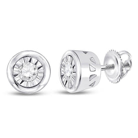 Dazzling 10kt White Gold Diamond Solitaire Stud Earrings  Top View from Splendid Jewellery