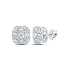 Exquisite Brilliance: 10kt White Gold Womens Round Diamond Square Earrings 1 Cttw Top view from the 10Kt White Gold Womens Round Diamond Square Earrings 1 Cttwpin213588 collection by Splendid Jewellery