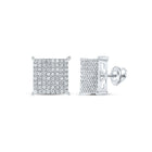 Splendid Jewellery 10kt White Gold Round Diamond Square Earrings - 1 Cttw: A Mesmerizing Sparkle of Elegance Top view from the 10Kt White Gold Womens Round Diamond Square Earrings 1 Cttwpin217534 collection by Splendid Jewellery