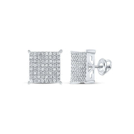 Splendid Jewellery 10kt White Gold Round Diamond Square Earrings - 1 Cttw: A Mesmerizing Sparkle of Elegance Top view from the 10Kt White Gold Womens Round Diamond Square Earrings 1 Cttwpin217534 collection by Splendid Jewellery