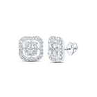 Dazzling Square Diamond Earrings in 10kt White Gold Top view from the 10Kt White Gold Womens Round Diamond Square Earrings 1 Cttwpin232185 collection by Splendid Jewellery