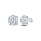 Dazzling Diamond Square Earrings in 10kt White Gold Top view from the 10Kt White Gold Womens Round Diamond Square Earrings 1 Cttwpin232243 collection by Splendid Jewellery