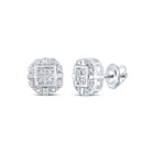 Sparkling Square Diamond Earrings in 10kt White Gold Top view from the 10Kt White Gold Womens Round Diamond Square Earrings 1 12 Cttwpin217745 collection by Splendid Jewellery