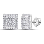 Dazzling White Gold Diamond Square Earrings Top view from the 10Kt White Gold Womens Round Diamond Square Earrings 1 2 Cttwpin287363 collection by Splendid Jewellery