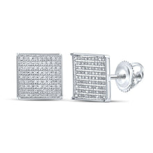 Load image into Gallery viewer, Sparkling Square Diamond Earrings in 10kt White Gold - 1/2 Cttw Top view from the 10Kt White Gold Womens Round Diamond Square Earrings 1 2 Cttwpin84555 collection by Splendid Jewellery