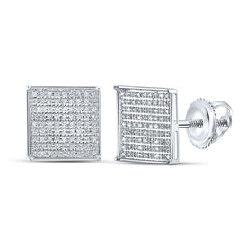 Sparkling Square Diamond Earrings in 10kt White Gold - 1/2 Cttw Top view from the 10Kt White Gold Womens Round Diamond Square Earrings 1 2 Cttwpin84555 collection by Splendid Jewellery