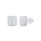 Dazzling Brilliance: 10kt White Gold Womens Round Diamond Square Earrings 1/2 Cttw Top view from the 10Kt White Gold Womens Round Diamond Square Earrings 1 2 Cttwpin217729 collection by Splendid Jewellery