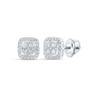 Radiant Brilliance: 10kt White Gold Womens Round Diamond Square Earrings 1/2 Cttw Top view from the 10Kt White Gold Womens Round Diamond Square Earrings 1 2 Cttwpin286702 collection by Splendid Jewellery