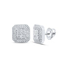 10kt White Gold Sparkling Square Diamond Earrings Top view from the 10Kt White Gold Womens Round Diamond Square Earrings 1 3 Cttwpin213578 collection by Splendid Jewellery