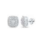 Radiant Square Diamond Earrings in 10kt White Gold Top view from the 10Kt White Gold Womens Round Diamond Square Earrings 1 3 Cttwpin213547 collection by Splendid Jewellery