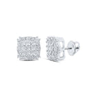 Sparkling Square Diamond Elegance Earrings Top view from the 10Kt White Gold Womens Round Diamond Square Earrings 1 3 Cttwpin213544 collection by Splendid Jewellery