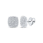 Dazzling Square Diamond Earrings in 10kt White Gold Top view from the 10Kt White Gold Womens Round Diamond Square Cluster Earrings 1 3 Cttwpin284957 collection by Splendid Jewellery