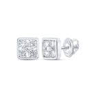 Splendid Jewellery 10kt White Gold Square Diamond Earrings: A Modern Twist of Elegance and Brilliance Top view from the 10Kt White Gold Womens Round Diamond Square Earrings 1 4 Cttwpin213528 collection by Splendid Jewellery