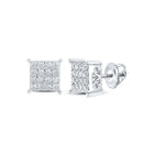 Splendid Jewellery's White Gold Diamond Square Earrings: A Modern Twist of Elegance Top view from the 10Kt White Gold Womens Round Diamond Square Earrings 1 4 Cttwpin217519 collection by Splendid Jewellery