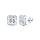 10kt White Gold Square Diamond Earrings: A Mesmerizing Blend of Elegance and Modernity Top view from the 10Kt White Gold Womens Round Diamond Square Earrings 1 4 Cttwpin217782 collection by Splendid Jewellery