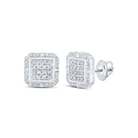 10kt White Gold Square Diamond Earrings: A Mesmerizing Blend of Elegance and Modernity Top view from the 10Kt White Gold Womens Round Diamond Square Earrings 1 4 Cttwpin217782 collection by Splendid Jewellery