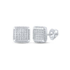 10kt White Gold Square Diamond Earrings - A Sparkling Statement of Elegance Top view from the 10Kt White Gold Womens Round Diamond Square Earrings 1 4 Cttwpin217268 collection by Splendid Jewellery