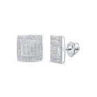 Splendid Jewellery 10kt White Gold Square Diamond Earrings - A Touch of Modern Elegance and Sparkle Top view from the 10Kt White Gold Womens Round Diamond Square Earrings 1 5 Cttwpin217265 collection by Splendid Jewellery