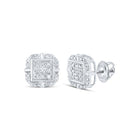Radiant Square Diamond Elegance Earrings Top view from the 10Kt White Gold Womens Round Diamond Square Earrings 1 6 Cttwpin217743 collection by Splendid Jewellery