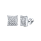 Sparkling Square Diamond Earrings in 10kt White Gold Top view from the 10Kt White Gold Womens Round Diamond Square Earrings 1 6 Cttwpin217768 collection by Splendid Jewellery